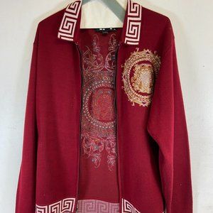 Royal Prestige Red Cardigan Warm Comfortable Women's Sweater - Size Large (L)